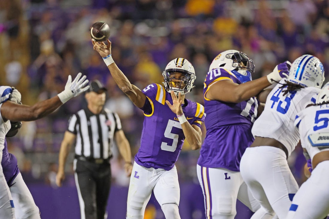 NCAAF Jayden Daniels makes last Heisman push as No. 14 LSU faces Texas A&M